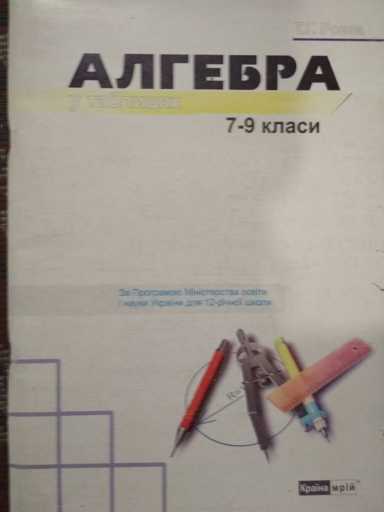 Алгебра у таблицях 7-9 клас