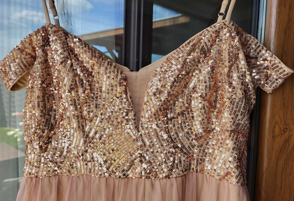 Długa sukienka wizytowa NOWA. rozm. XL.