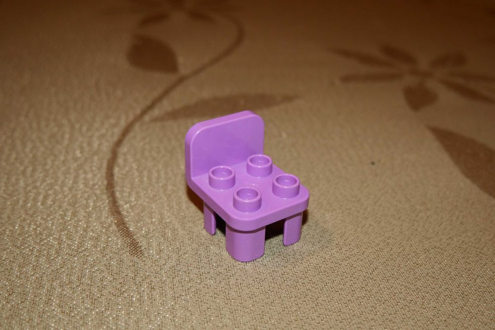 Lego Duplo klocek klocki krzesło fotel stołek fioletowe do dom domek