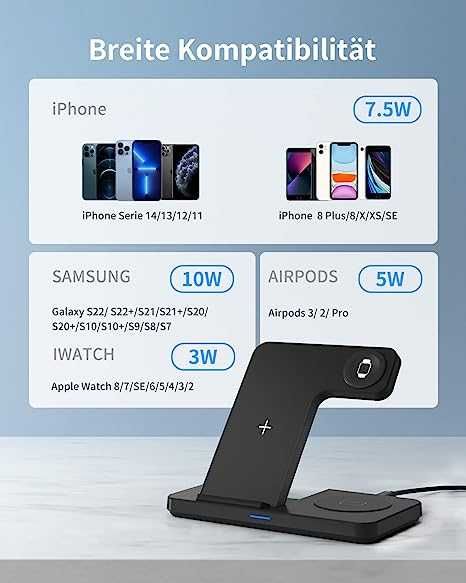 Ładowarka bezprzewodowa do telefonów3 w 1