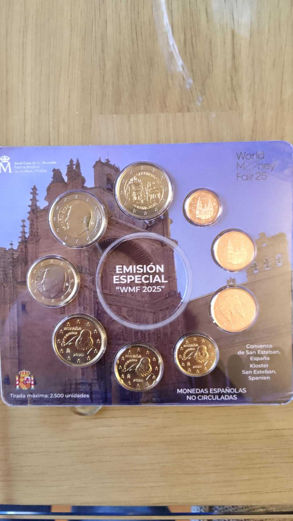 Set de Espanha 2025 com moeda comerativa