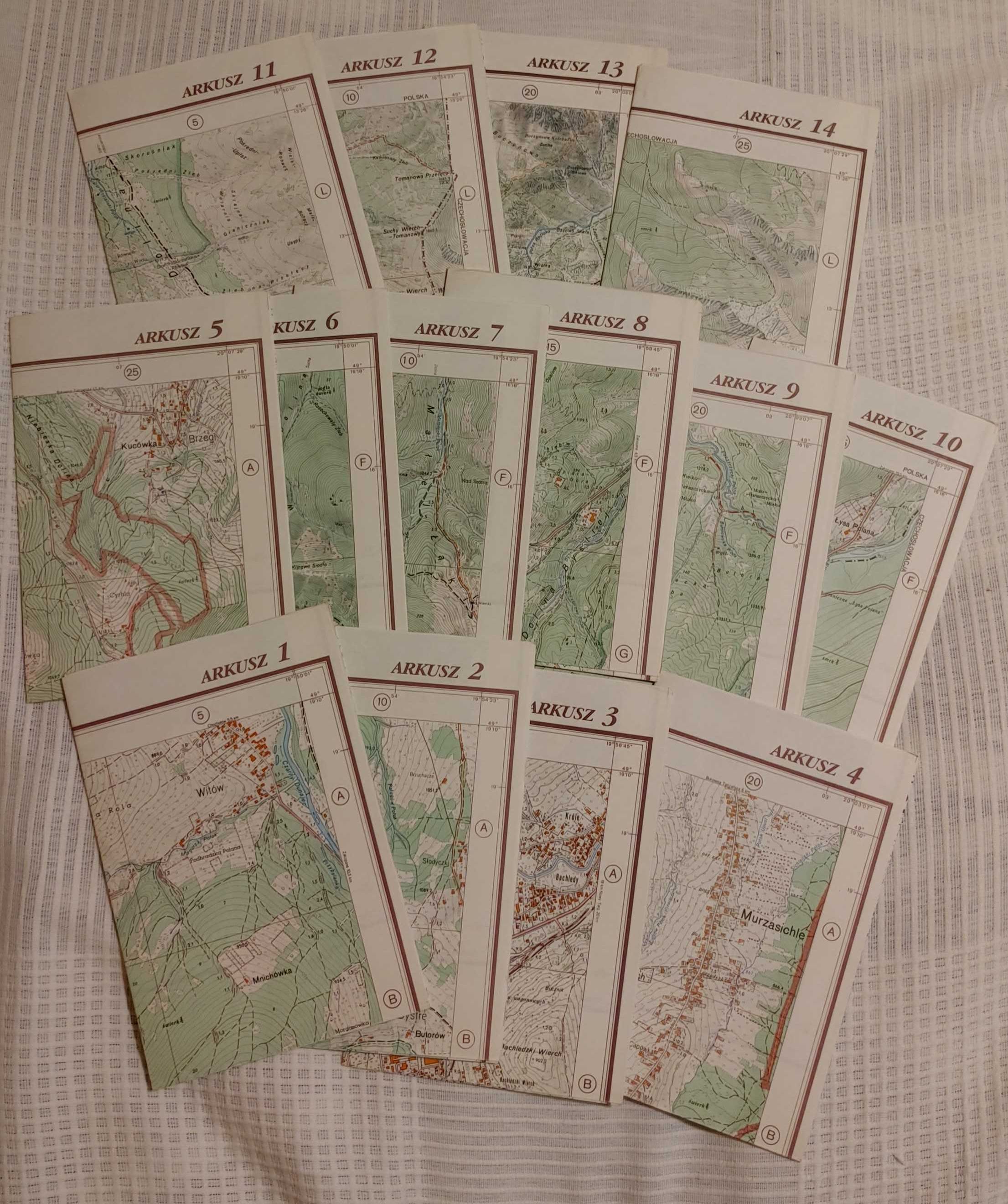 Tatry Polskie mapa topograficzna wojskowa 1:10 000
