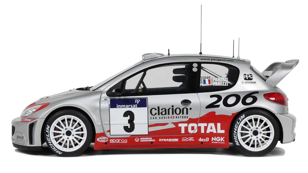 1:18 Otto Peugeot 206 WRC #3 Winner Rallye Tour de Corse 2002 Panizzi