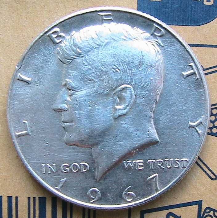 США пол-доллара 1967 Kennedy Half Dollar Серебро