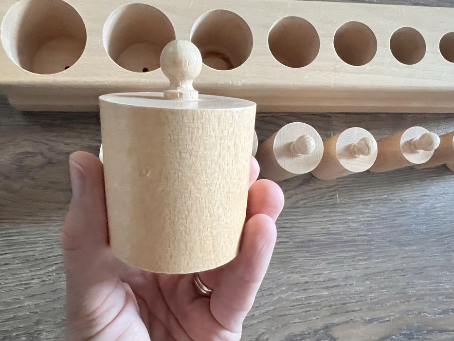 Cylindry Montessori drewniane duże