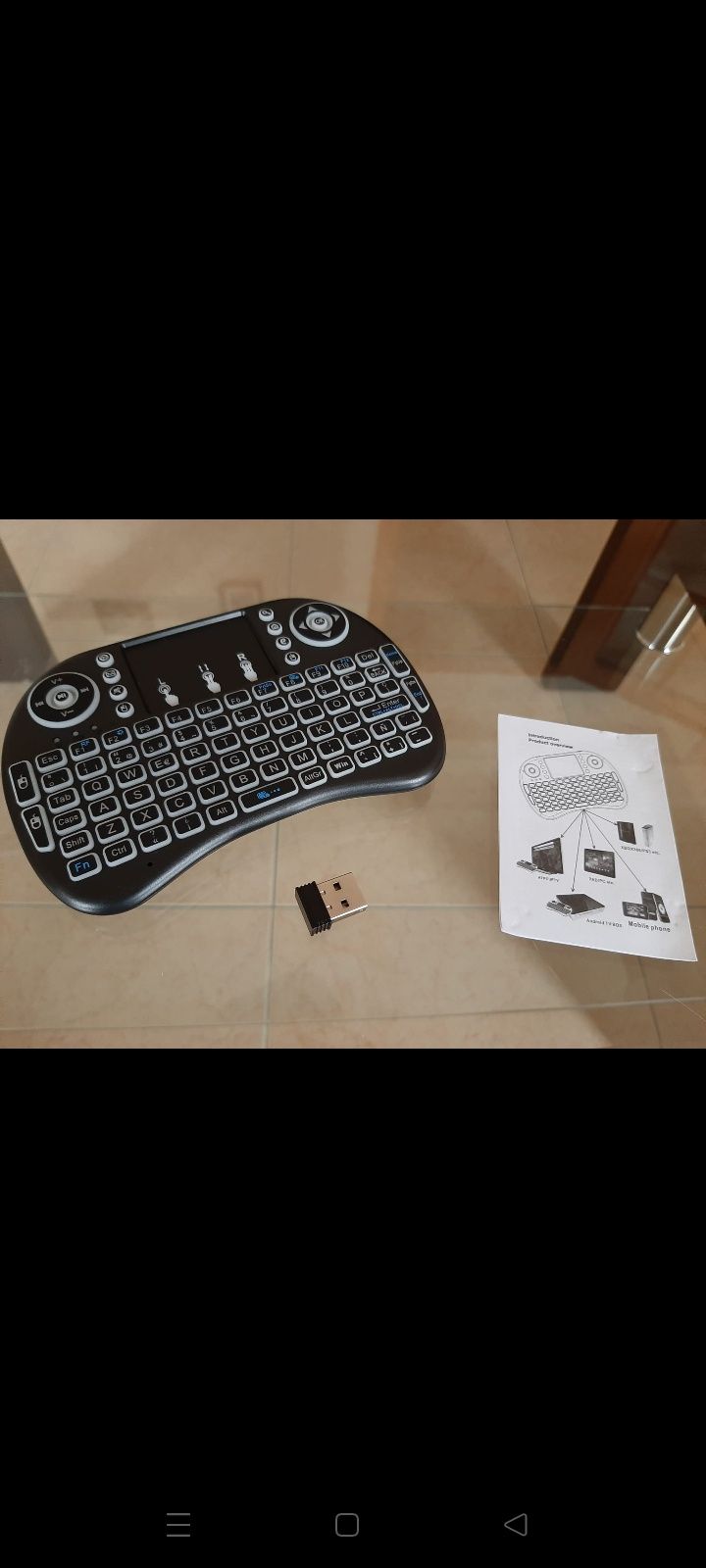 Mini teclado QWERTY com rato | sem fios | retro-iluminado