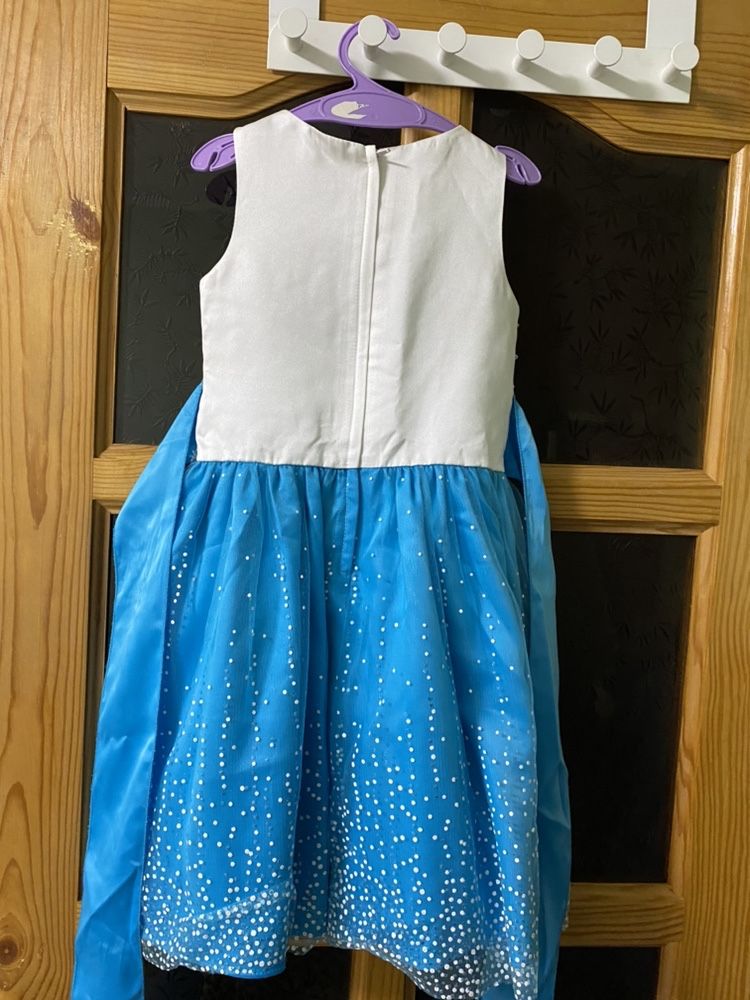 Новорічна сукня для дівчинки синьо-біла/ новогоднее сине-белое платье