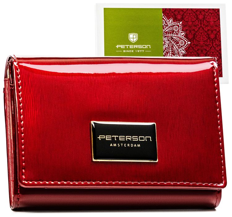 portfel damski skórzany ptn ph30-1-sh-1901 red