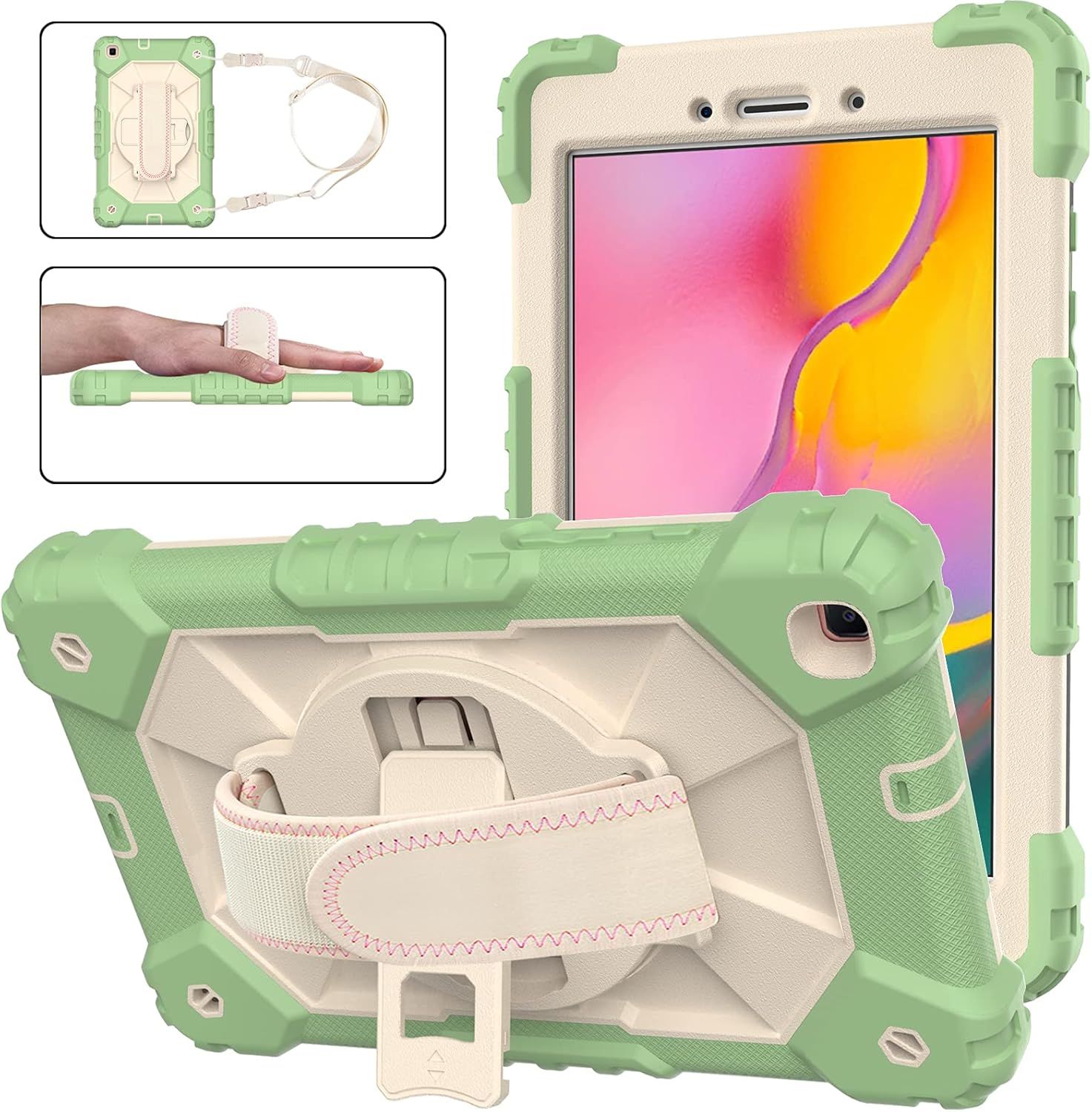 Etui do iPad Air 5/Air 4 10.9" z Podstawką i Paskiem na Ramię Zielone