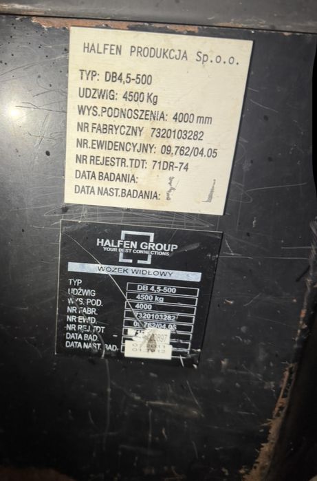 Wozek widlowy  KALMAR DB 4,5-500 – udźwig 4500 kg