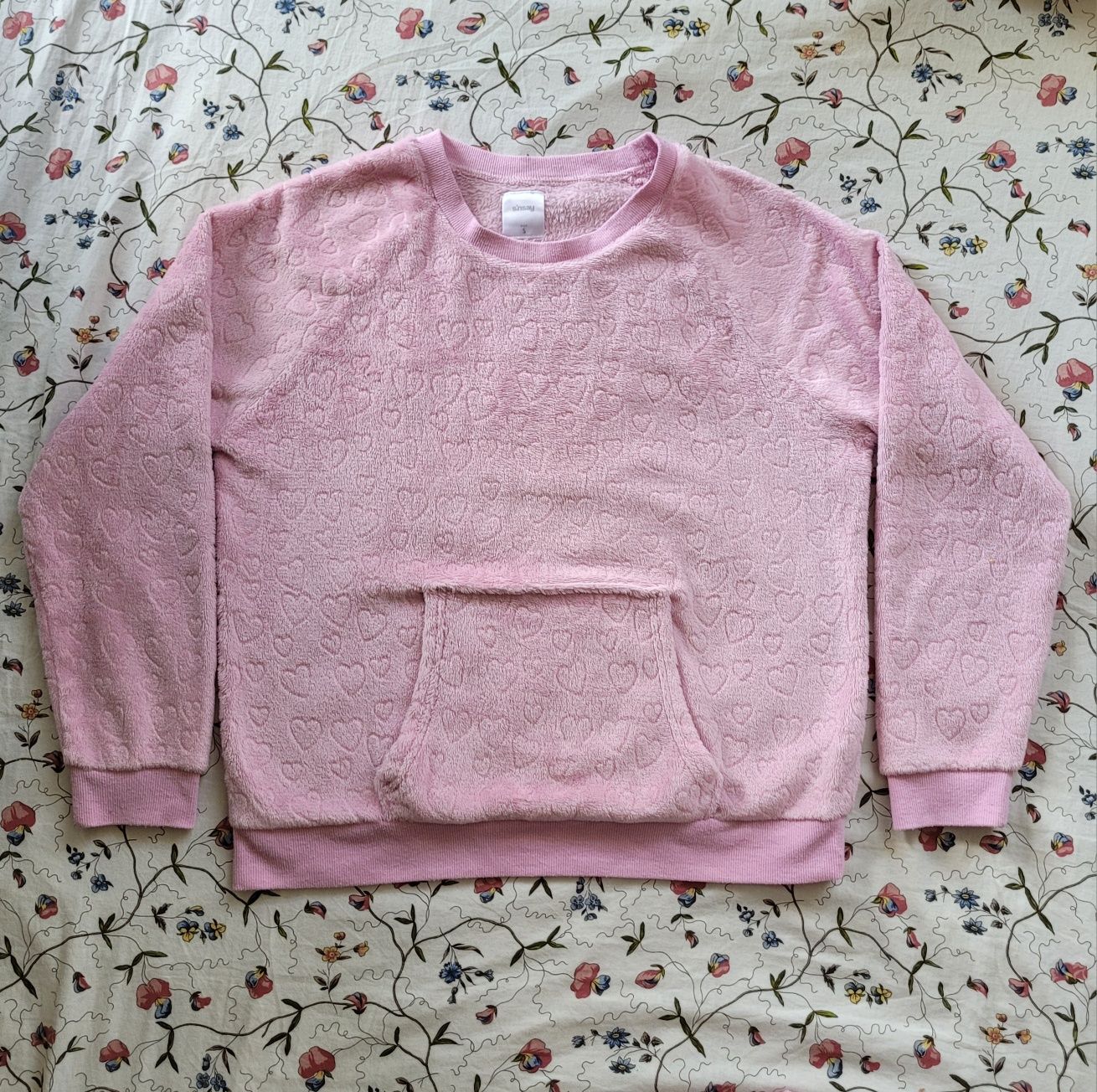 Różowa polarowa piżama w serduszka