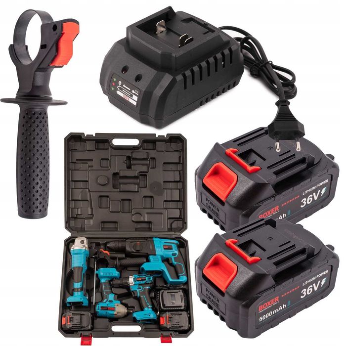 ZESTAW NARZĘDZI Akumulatorowych 24V MŁOT Sszlifierka Klucz Wkrętarka