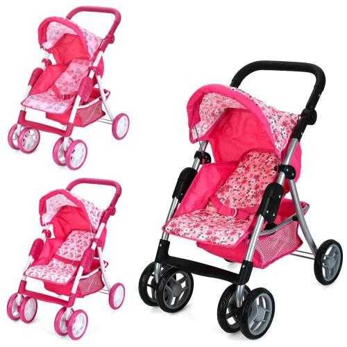 Коляска-трансформер для кукол MELOGO 9352/011 прогулочная розовая