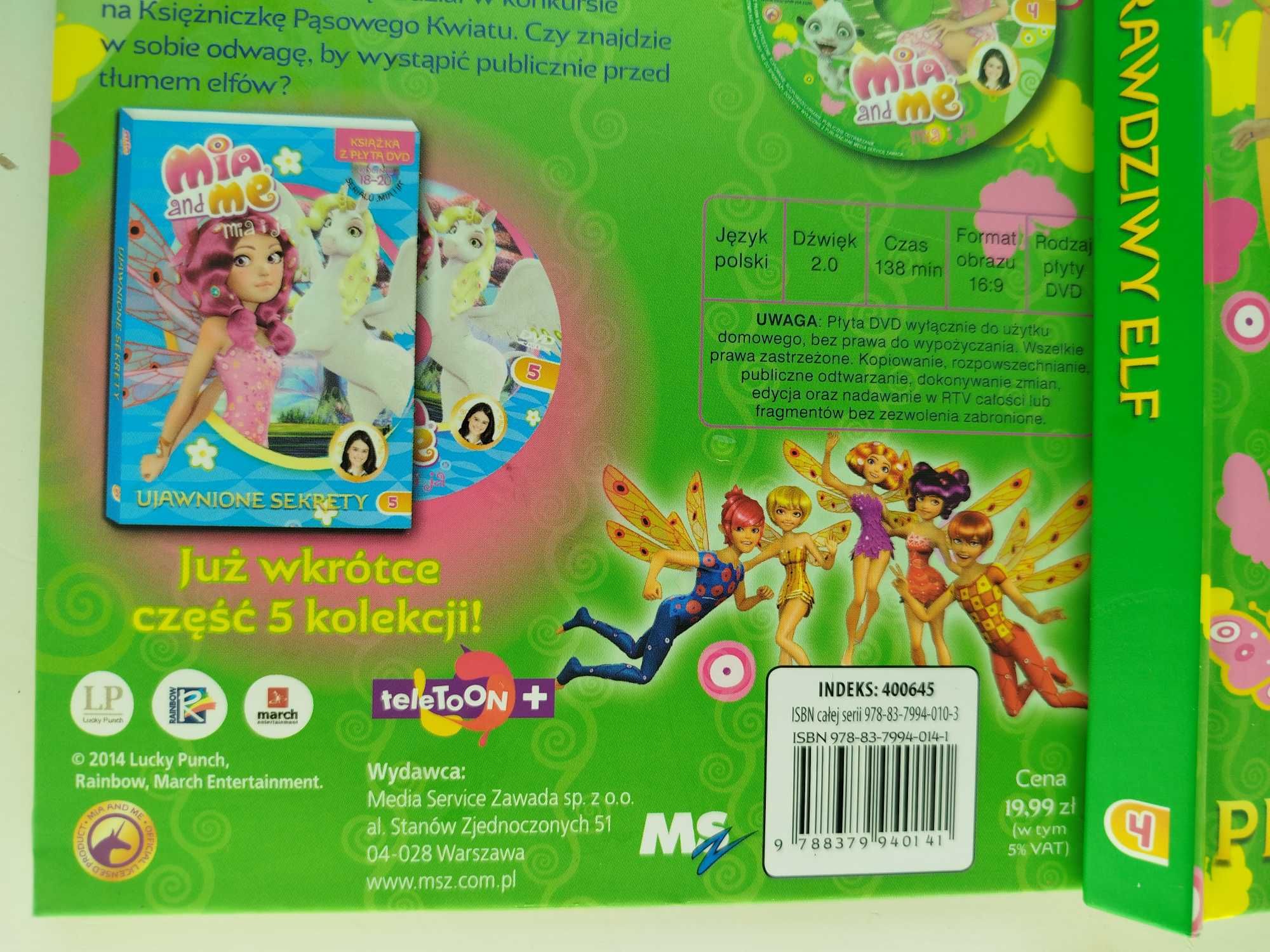 Mia and Me 4 Mia i Ja odc 12-17 Prawdziwy Elf DVD + książka dla dzieci