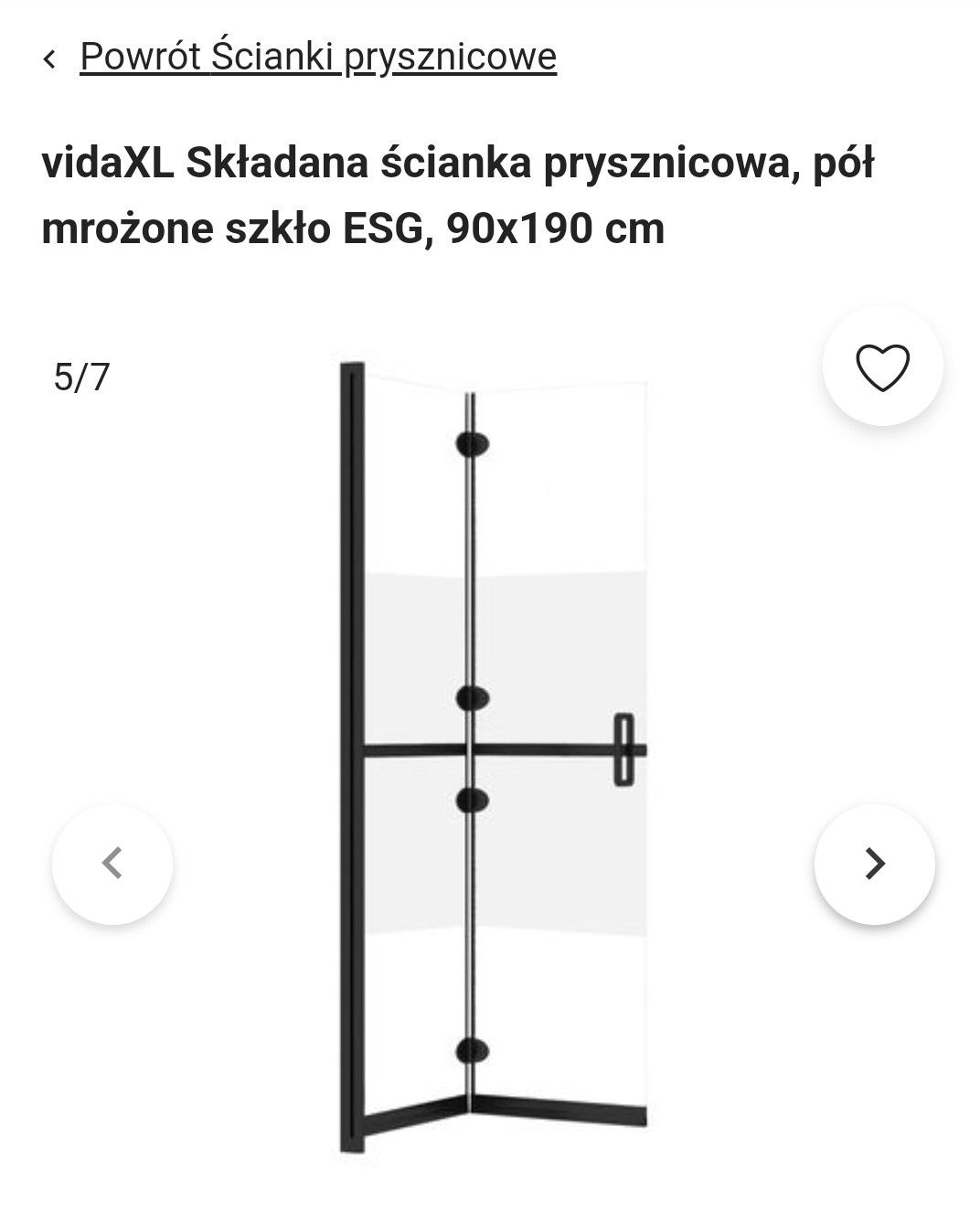 Ścianka prysznicowa składana