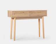 Móvel entrada/Secrétaria/Consola madeira cor natural e rattan 100cm