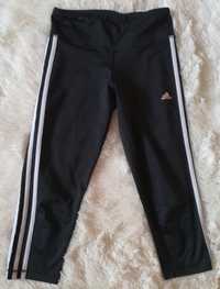 Czarne, oryginalne spodnie, legginsy sportowe Adidas Climalite