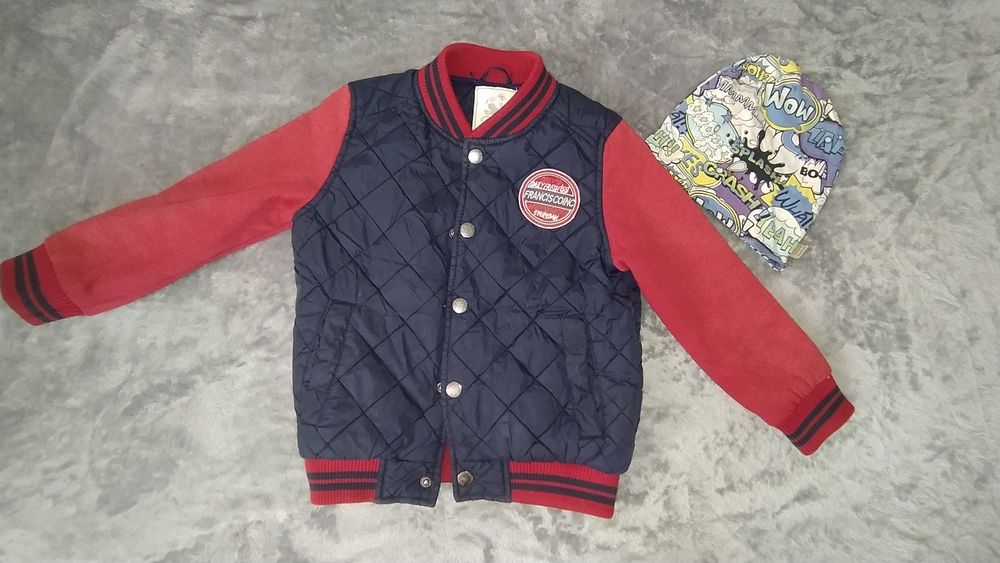 Осенняя куртка кофта бампер для мальчика 122 см 6 лет + шапка в подаро