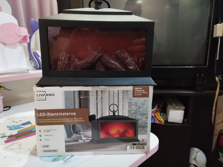 Нічник лед камін Livarno