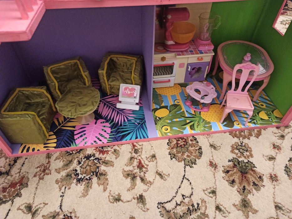 Domek dla lalek Barbie z meblami jedyny taki hand made