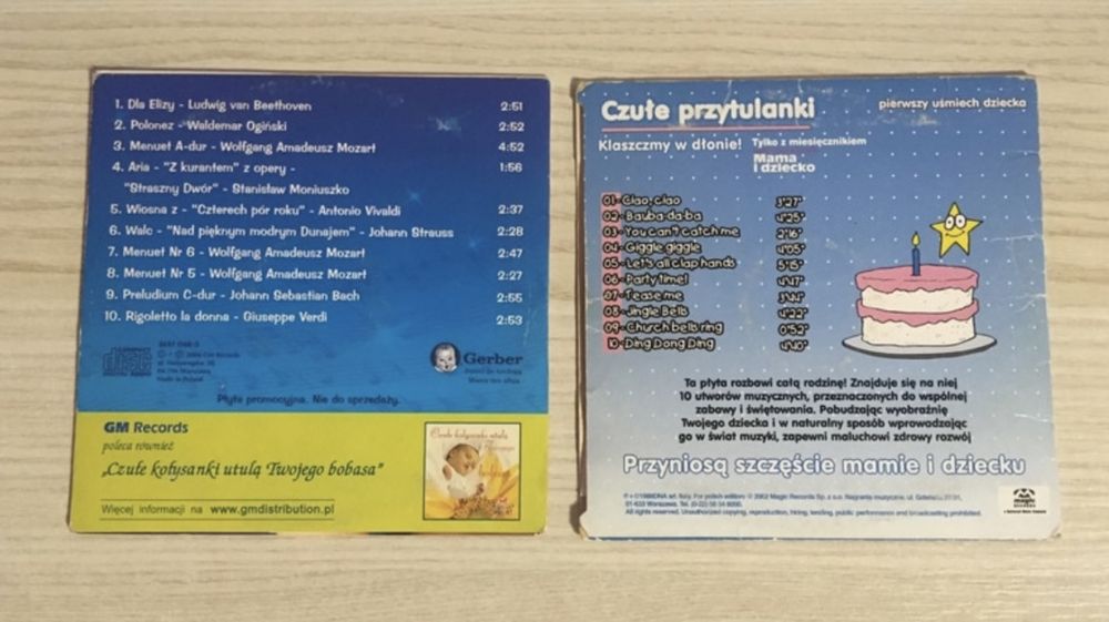 2 płyty CD Klaszczmy w dłonie Melodie na dobranoc dla malucha Unikat