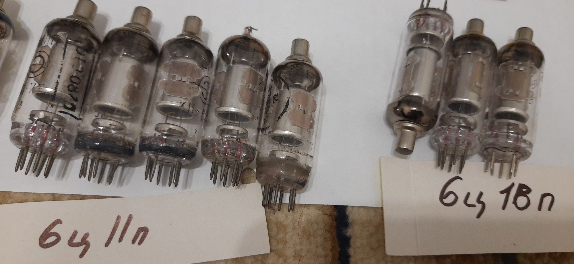 Радиолампы 1ц11п, 1ц21п, 2ц2с, 3ц22с, 5ц8с, 6ц4пв, 6ц5с, 6ц10п, 6ц11п,