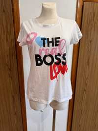 Bawełniany Tshirt the real boss love