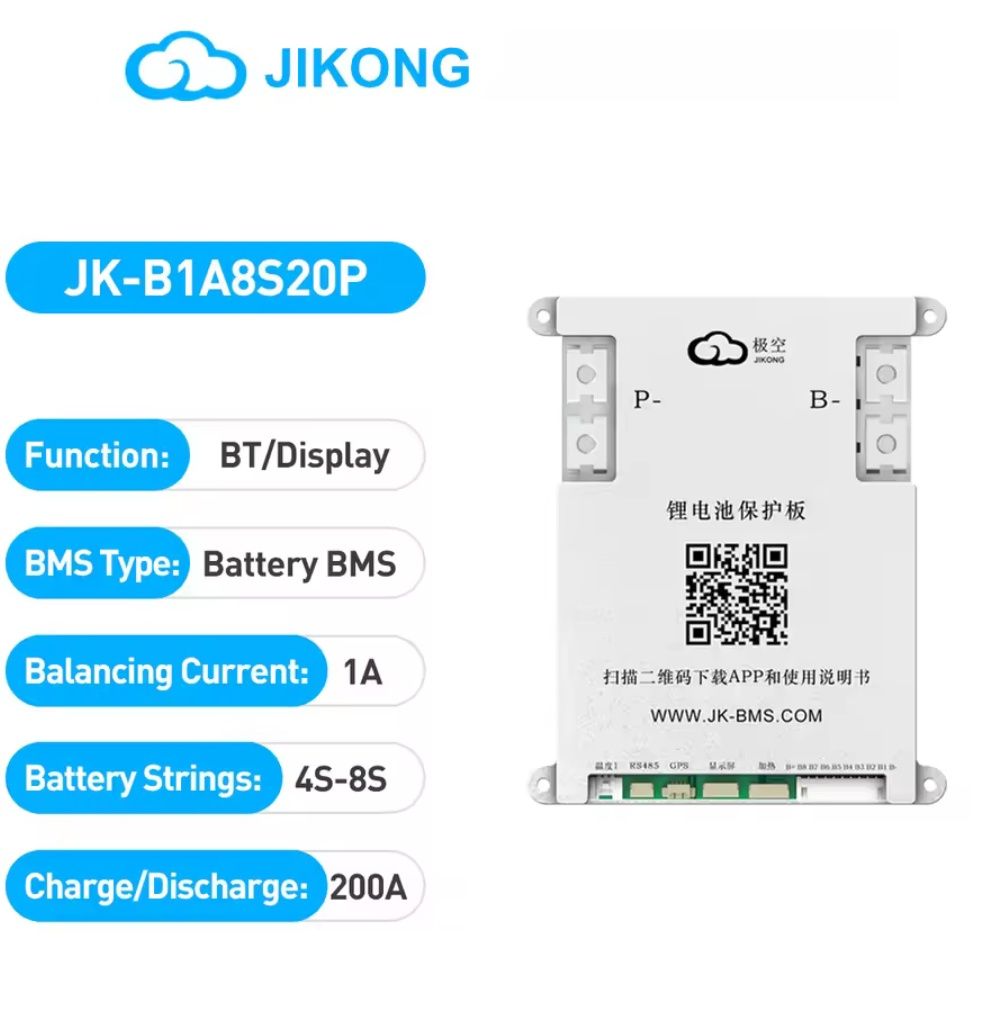 BMS SMART JK B1A8S20P, B1A8S10P активний балансир, Bluetooth смарт БМС