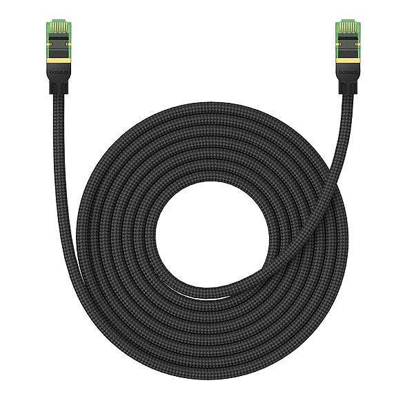 Baseus szybki kabel sieciowy RJ45 cat. 8/40Gbps 8m pleciony czarny