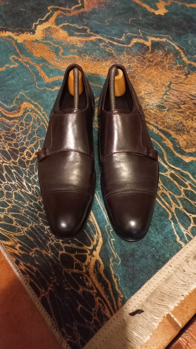 Buty męskie Made in Italy skórzane Boss brązowe rozmiar 8/42-43/