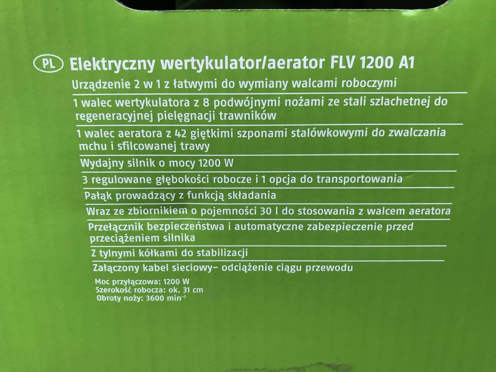 Wertykulator/areator elektryczny Florabest