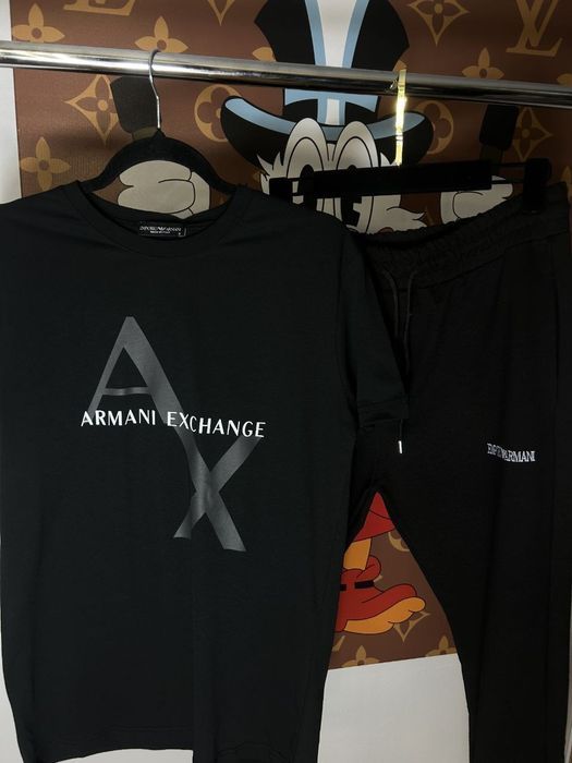 НОВИНКА 2025!Чоловічий костюм ARMANI чорний котон преміум літо весна
