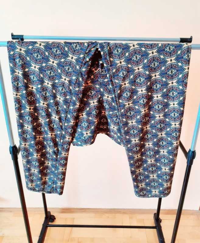 38 40 Spodnie letnie szerokie kolorowe wzory vintage retro Boohoo