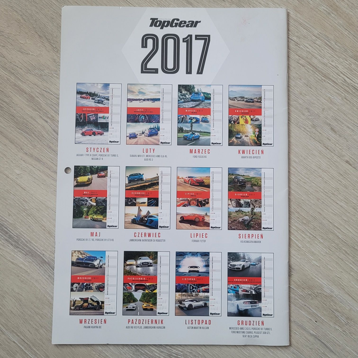 Kalendarz Top Gear 2017