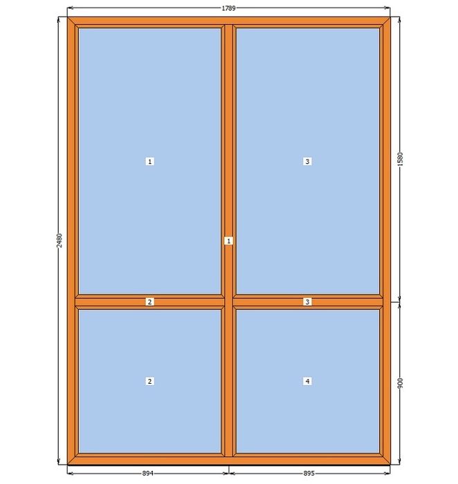 Вікно глухе металопластикове нове 1789*2480
