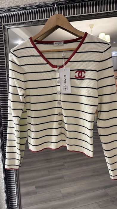 Кофта лонгслив кардиган в полоску бренд