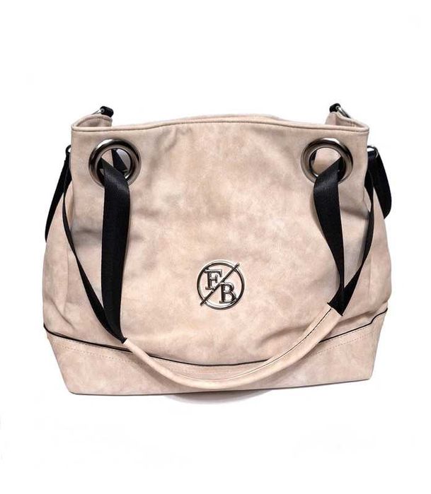 F/B Klasyczna Torebka Damska beżowa listonoszka worek NOWA