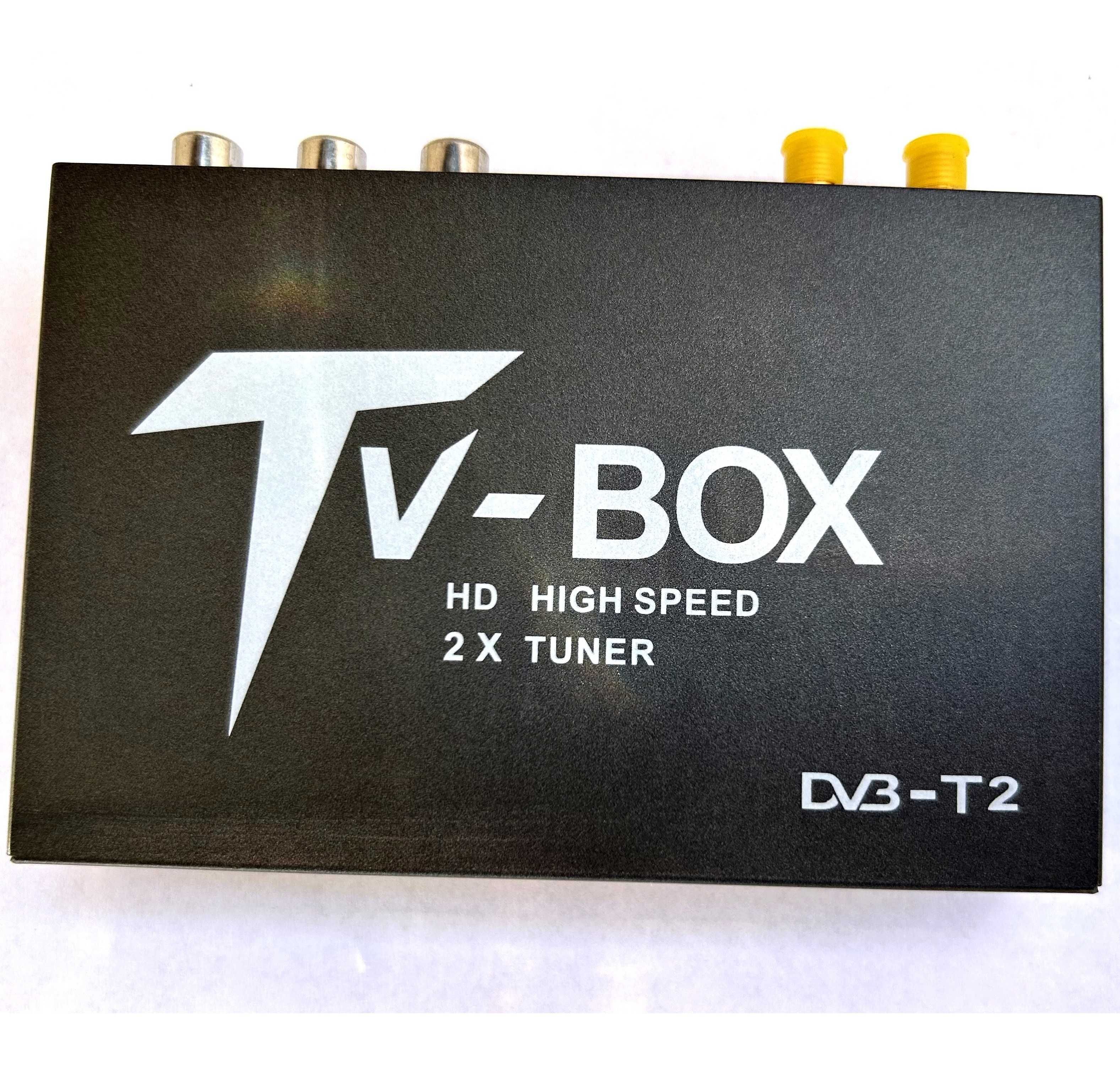 Tuner Cyfrowy Samochodowy TV DVB-T2 H.265 HEVC HDMI 2x antena 12V 24V