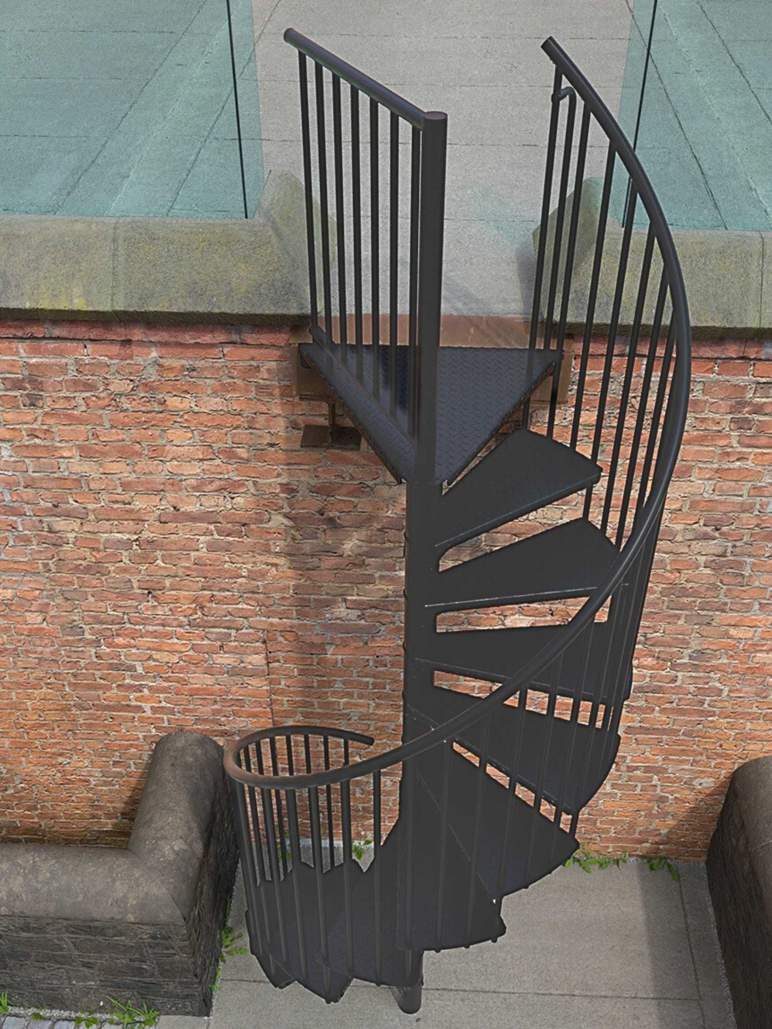 Schody spiralne, zewnętrzne RONDO ZINK Antracyt / fi 180 cm