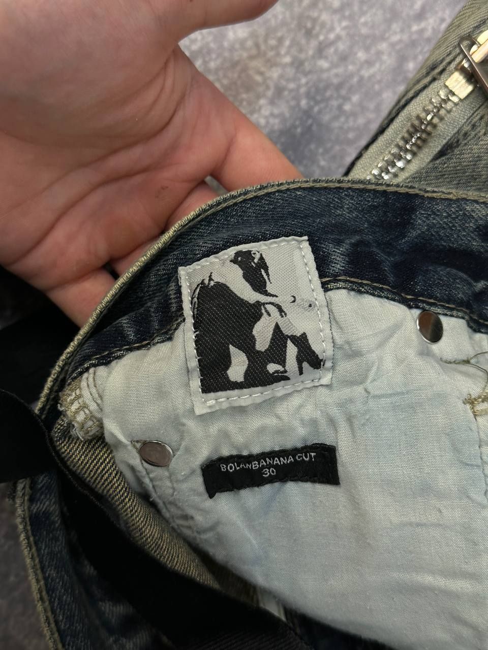 Rick Owens BANANA boot cut faded opium archive джинси сині джинсы клеш