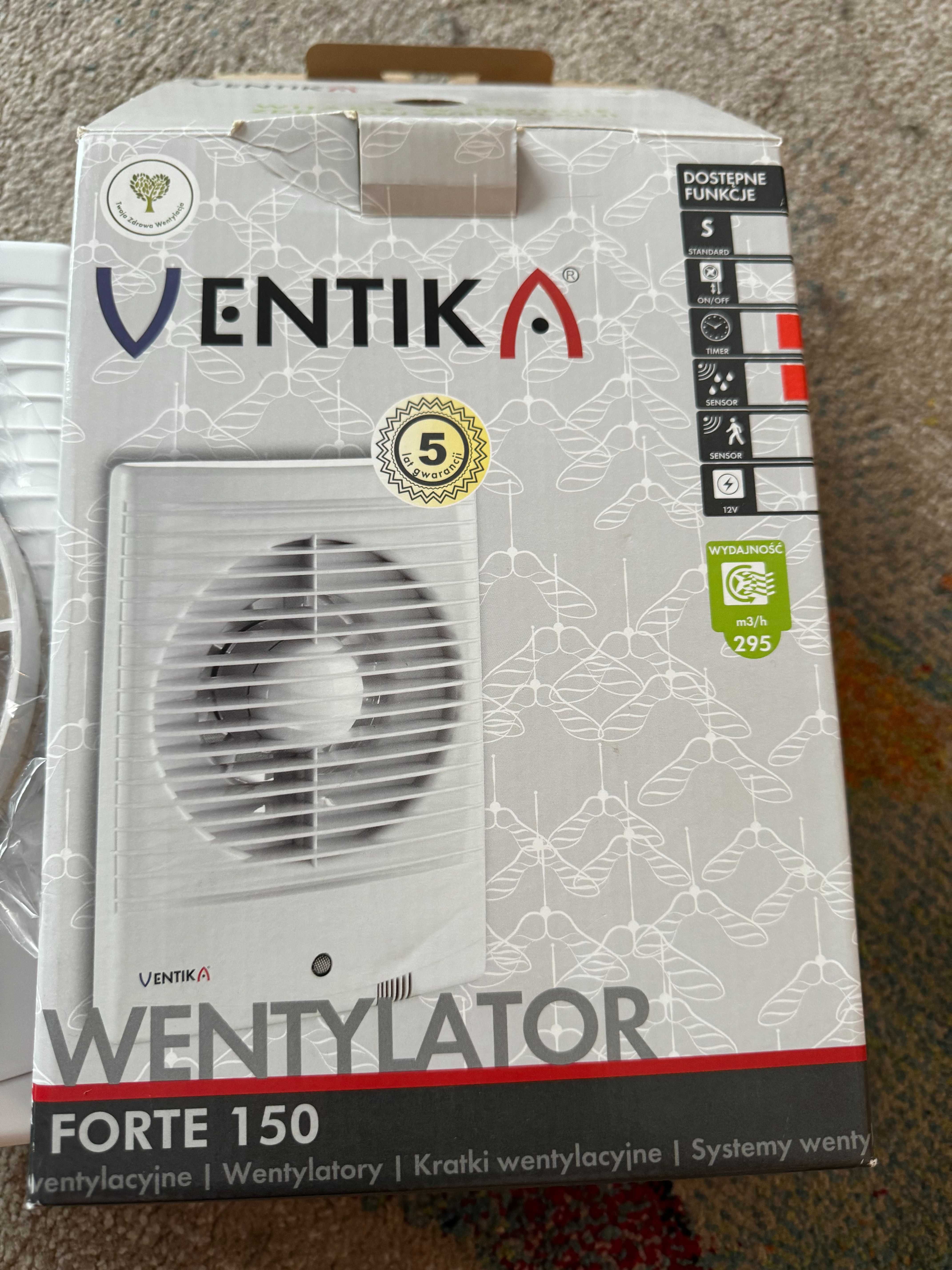 WENTYLATOR FORTE 150 HIGRO TIMER 259m3/h 185x256mm + Klapa Zwrotna