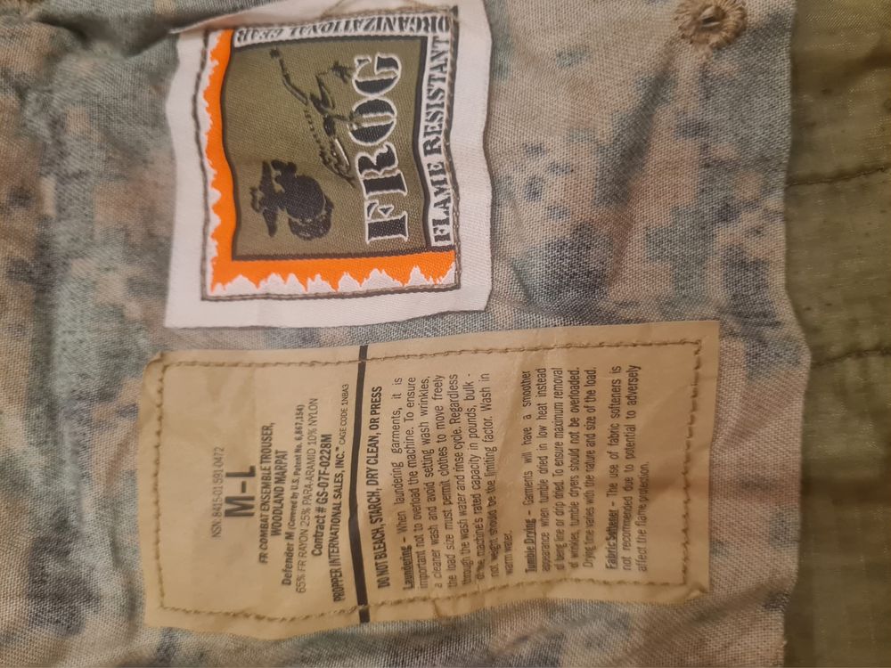 spodnie frog USMC marpat woodland