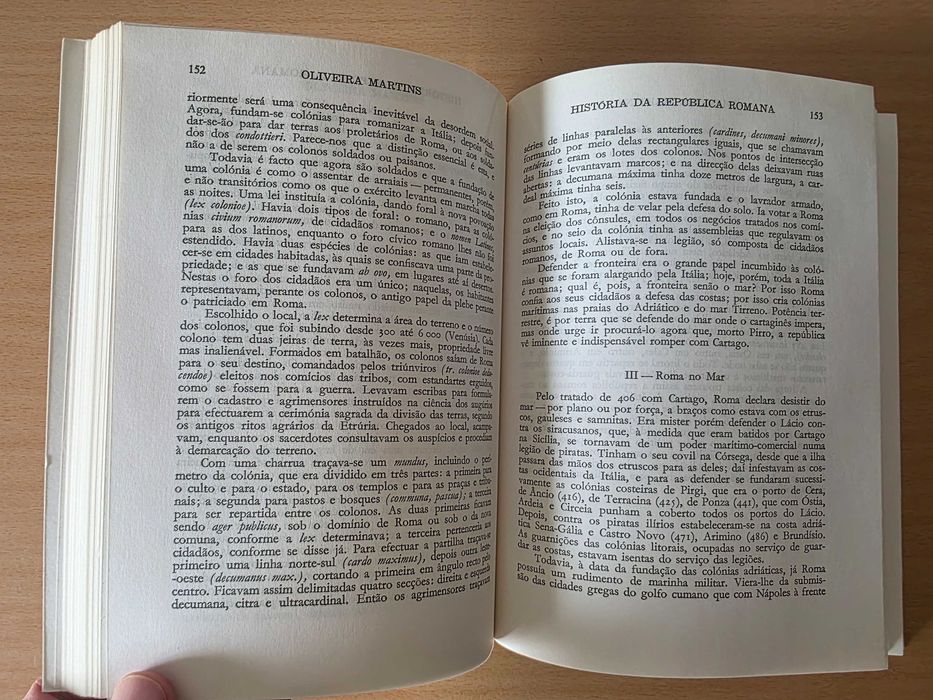 Livro "História da República Romana" de Oliveira Martins