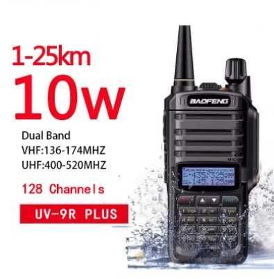 Radio Baofeng UV-9R PLUS 10W-25KM IP67 NOVO