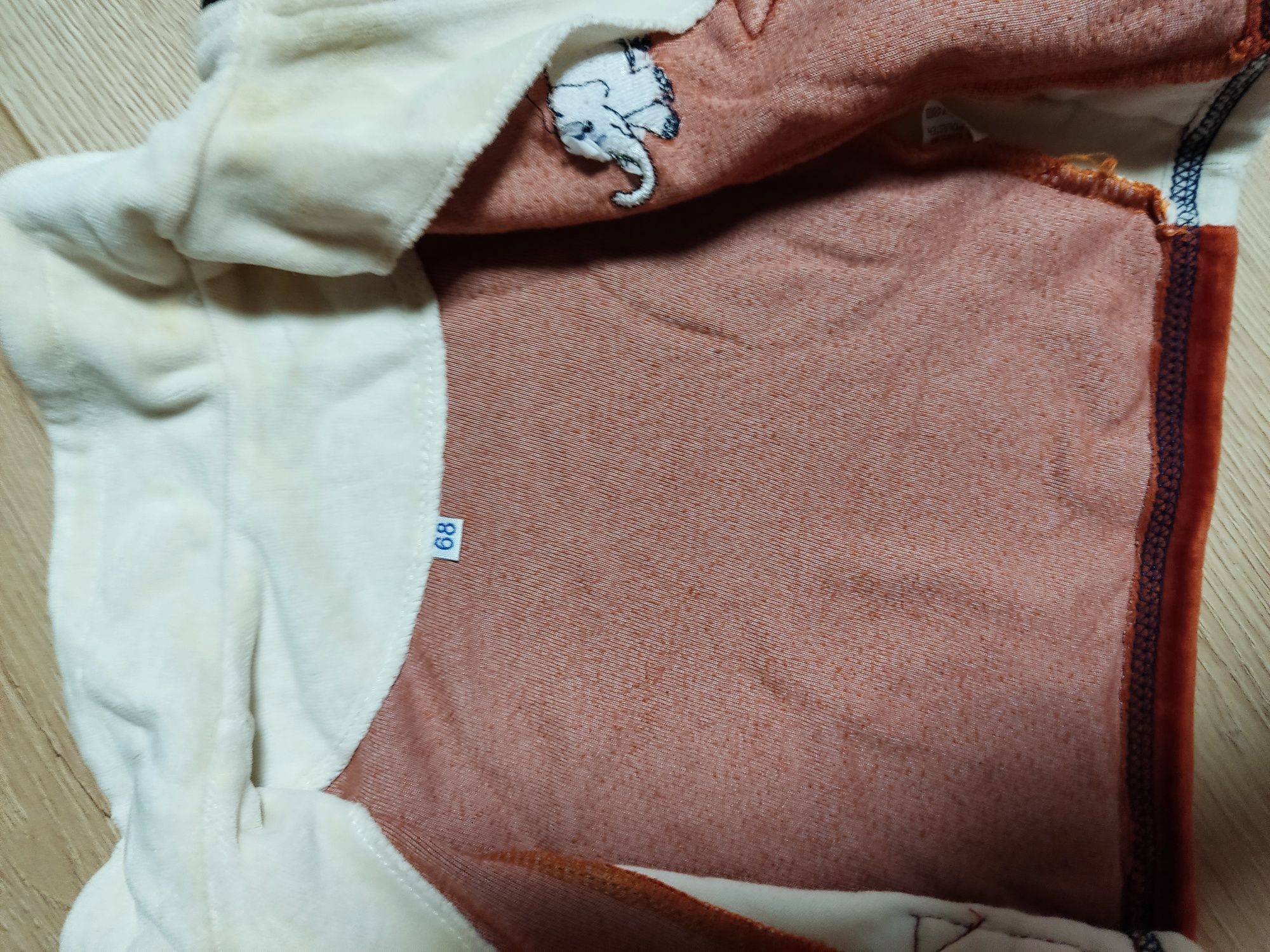 Bluza polarowa 68, brąz, beż,rudy