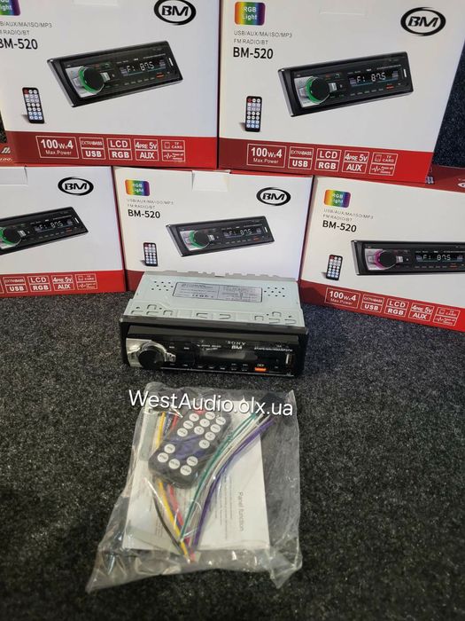 Блютуз автомагнитола BM-520/2 USB/SD/AUX/пульт