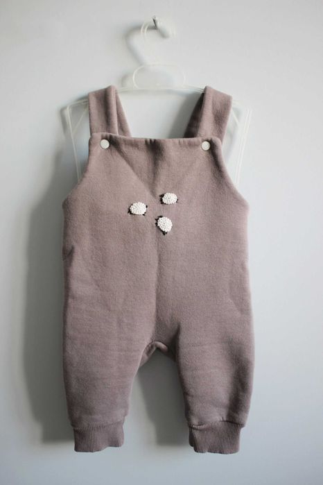 Дитячий комбінезон на флісі, полукомбінезон з вишивкою, 62 розмір