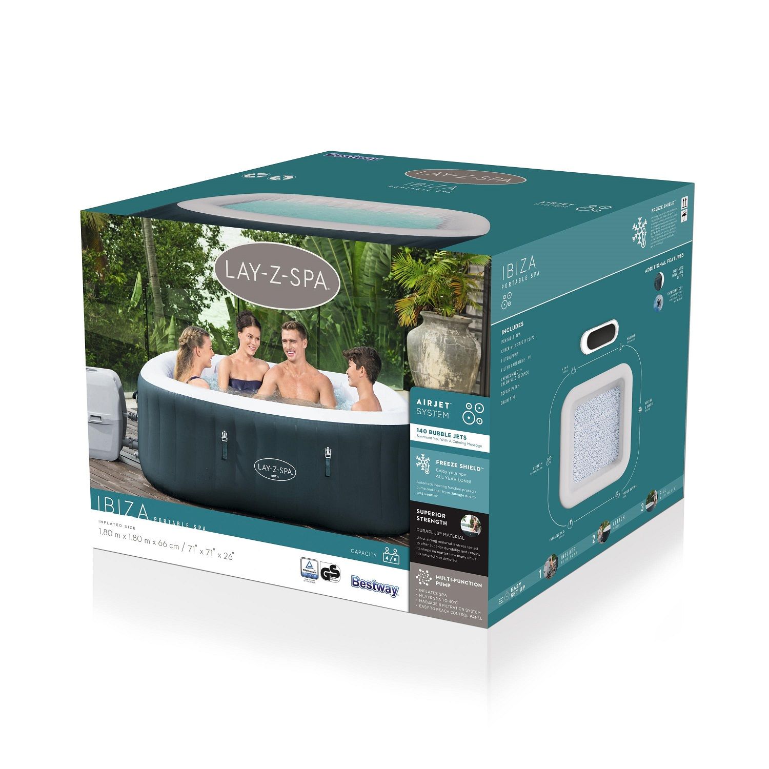 BESTWAY Lay-Z-Spa - Jacuzzi Whirlpool Ibiza z ogrzewaniem wody