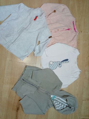 74 zestaw: bluzka, swetry Okaidi Obaibi, M&S