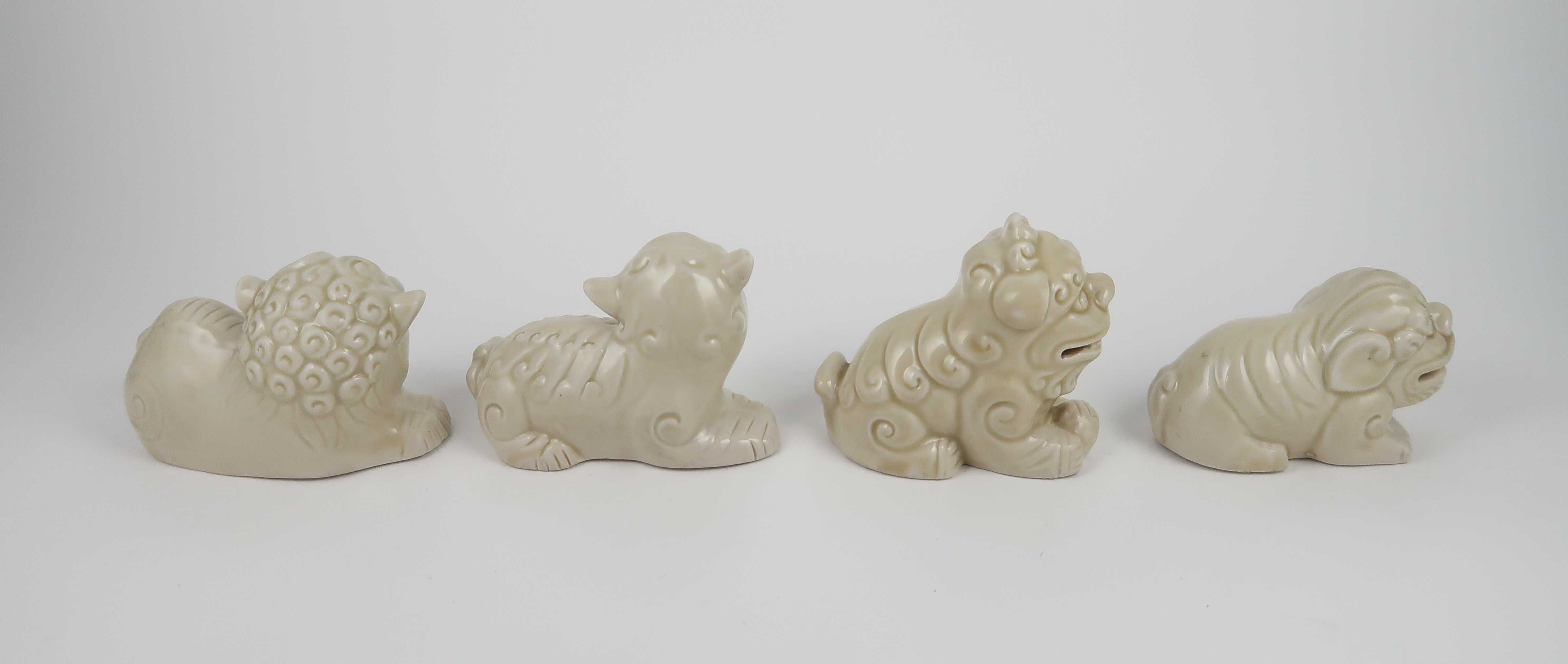 4 Cães Foo em porcelana da China